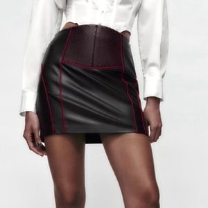 NWT Zara Faux Leather Mini Skirt